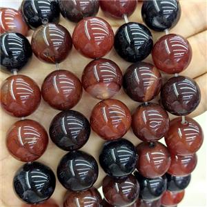 Natural Agate Beads Red Black Dye Smooth Round, approx 20mm [GA4125]