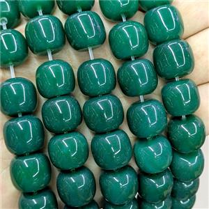 Natural Agate Barrel Beads Green Dye, approx 14-15mm [GA4147]
