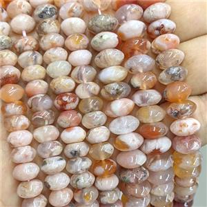 Natural Sakura Agate Rondelle Beads Smooth Red, approx 9mm [GA4168-9MM]