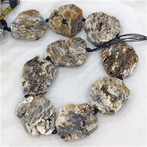 Natural Agate Slice Beads Freeform Black Dye, approx 28-42mm [GA4174]