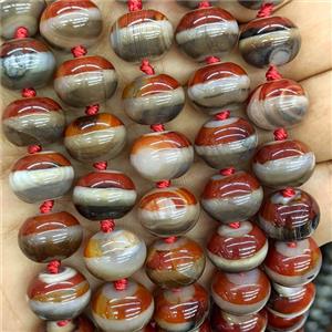 Tibetan Style Agate Rondelle Beads Red Smooth, approx 11x14mm [GA4188]