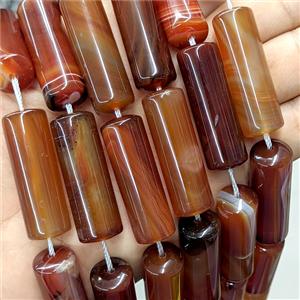 Natural Red Stripe Agate Tube Beads, approx 13-40mm, 10pcs per st [GA4199]
