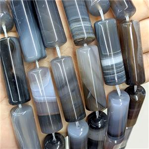 Natural Gray Stripe Agate Tube Beads, approx 13-40mm, 10pcs per st [GA4201]