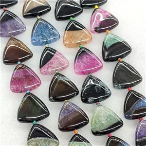 Agate Druzy Triangle Beads Dye Mixed Color, approx 20mm [GA4211]
