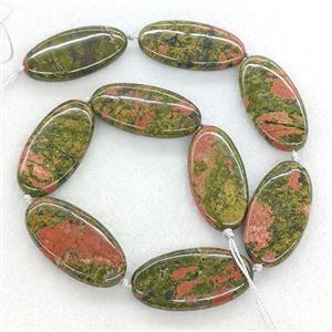 Natural Unakite Oval Beads, approx 20-40mm [GA4215]