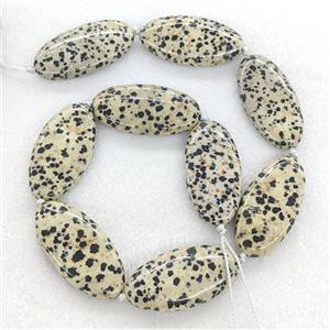 Natural Black Dalmatian Jasper Oval Beads, approx 20-40mm [GA4217]