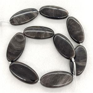 Silver Obsidian Oval Beads, approx 20-40mm [GA4221]