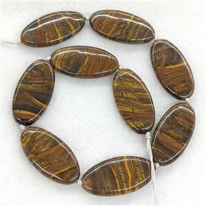 Natural Tiger Eye Stone Oval Beads, approx 20-40mm [GA4225]
