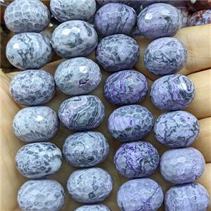 Purple Map Jasper Beads Faceted Rondelle Dye, approx 18mm [GA4251]