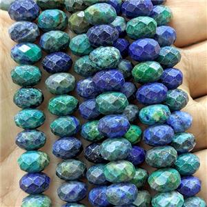 Natural Azurite Rondelle Beads Faceted Dye, approx 6x10mm [GA4256]