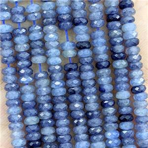Blue Dye Jade Beads Faceted Rondelle, approx 2x4mm [GB23050]