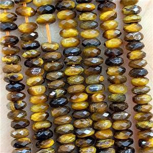 Natural Tiger Eye Stone Beads Faceted Rondelle, approx 2x4.7mm [GB23063]