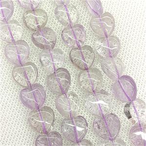 Natural Amethyst Heart Beads Lt.purple, approx 12mm [GB23080]