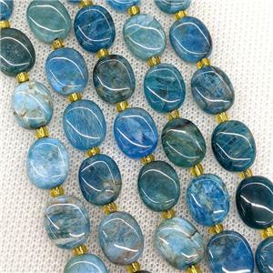 Natural Blue Apatite Oval Beads, approx 10-12mm [GB23085]