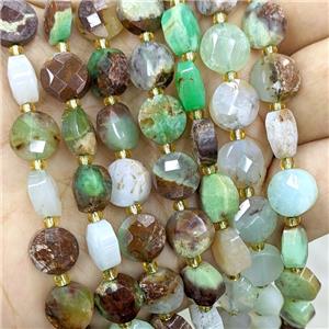 Natural Green Australian Chrysoprase Beads Faceted Coin, approx 10mm [GB23099]