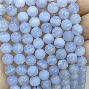 Natural Blue Lace Agate Beads Smooth Round, approx 8mm [GB23103]