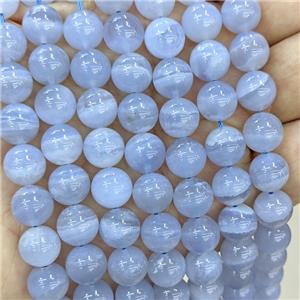 Natural Blue Lace Agate Beads Smooth Round, approx 10mm [GB23104]