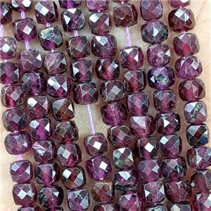 Natural Purple Garnet Beads Faceted Cube, approx 3.7-4.4mm [GB23115]