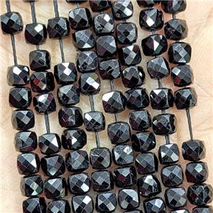 Natural Black Tourmaline Beads Faceted Cube, approx 3.7-4.4mm [GB23118]