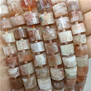 Natural Sunstone Beads Golden Spot Heishi Peach, approx 10-12mm [GB23133]