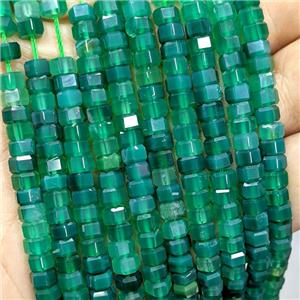 Natural Green Agate Hexagon Beads Dye, approx 6mm [GB23140]