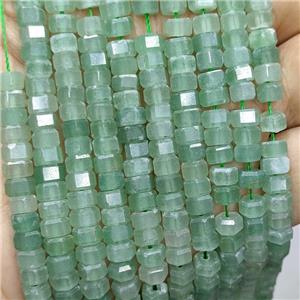 Natural Green Aventurine Hexagon Beads, approx 6mm [GB23153]