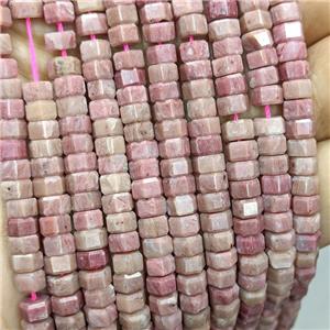 Natural Pink Wood Lace Jasper Hexagon Beads, approx 6mm [GB23182]