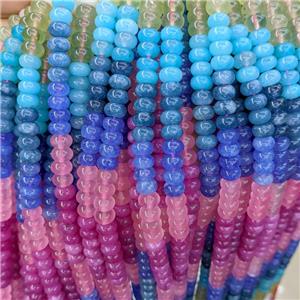 Natural Jade Beads Smooth Rondelle Mixed Color Dye, approx 5-8mm [GB23218]