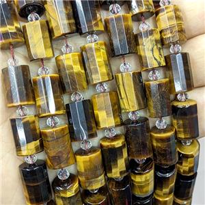 Natural Tiger Eye Stone Tube Beads, approx 10-14mm [GB23224]