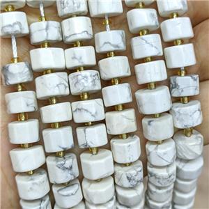 Natural White Howlite Turquoise Heishi Beads Matte, approx 10mm [GB23236]