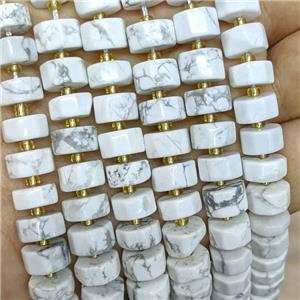 Natural White Howlite Turquoise Heishi Beads, approx 10mm [GB23246]