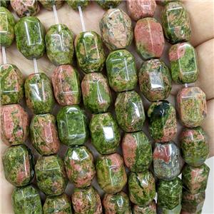 Natural Unakite Prism Beads Green, approx 10-14mm [GB23257]