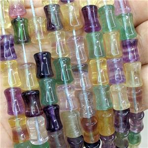 Natural Fluorite Bamboo Beads Multicolor, approx 8-12mm [GB23264]