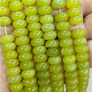 Natural Lemon Jade Beads Smooth Rondelle, approx 10mm [GB23275]
