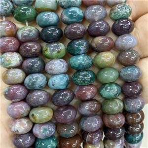 Natural Indian Agate Beads Smooth Rondelle Multicolor, approx 10mm [GB23279]