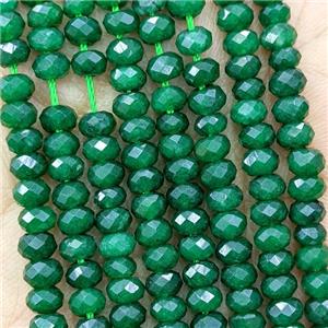 Green Dye Jade Beads Faceted Rondelle, approx 3x5mm [GB23286]