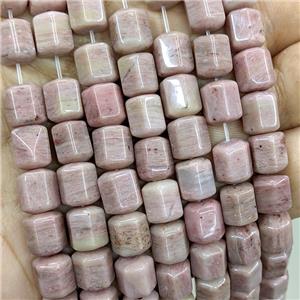 Natural Pink Wood Lace Jasper Prism Beads, approx 8-10mm [GB23289]