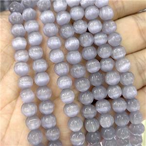 Cats Eye Pumpkin Beads Gray Dye, approx 8mm dia [GB23308]