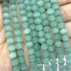 Cats Eye Pumpkin Beads Green Dye, approx 8mm dia [GB23313]