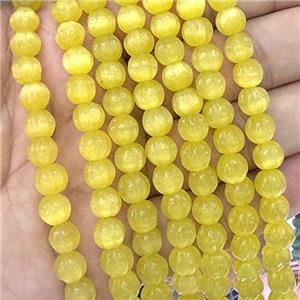 Cats Eye Pumpkin Beads Golden Dye, approx 8mm dia [GB23314]