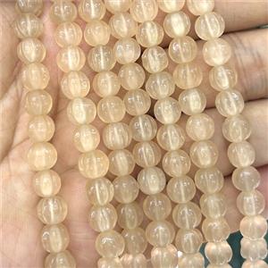 Cats Eye Pumpkin Beads Khaki Dye, approx 8mm dia [GB23315]