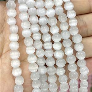 Cats Eye Pumpkin Beads Graywhite Dye, approx 8mm dia [GB23316]