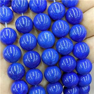 Royalblue Dye Agate Round Beads Smooth, approx 14mm dia [GB23324]