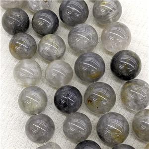 Natural Gray Cloudy Quartz Beads Smooth Round, approx 18mm dia [GB23328-18MM]