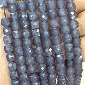 Grat Dye Jade Beads Faceted Cube, approx 7-8mm [GB23332]