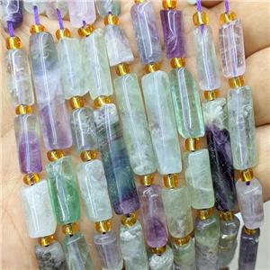 Natural Fluorite Tube Beads Multicolor, approx 6-30mm [GB23365]