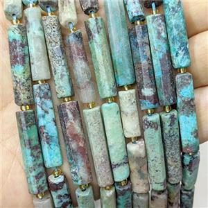 Natural African Turquoise Tube Beads Green Matte, approx 6-30mm [GB23374]
