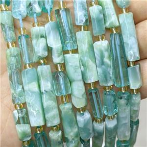 Green Peacock Angelite Tube Beads, approx 6-30mm [GB23375]