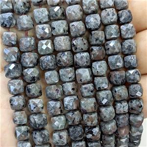 Natural Yooperlite Flame Jasper Beads Faceted Cube, approx 6-8mm [GB23416]