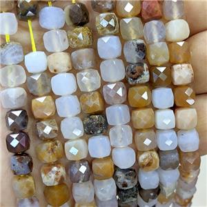 Agate Beads Multicolor Natural Color Faceted Cube, approx 6-8mm [GB23432]